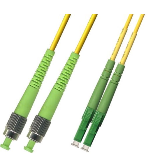 10M Singlemode Duplex Fiber Optic Cable (9/125) - FC/APC to LC/APC
