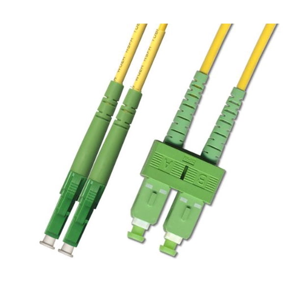 10M Singlemode Duplex Fiber Optic Cable (9/125) - LC/APC to SC/APC