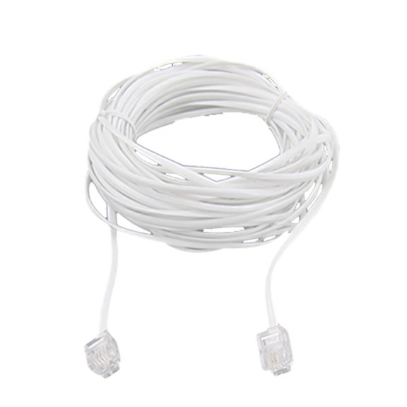 10M Telephone Extension Cord Phone Wire Cable with Standard RJ11 Plug 1pcs White