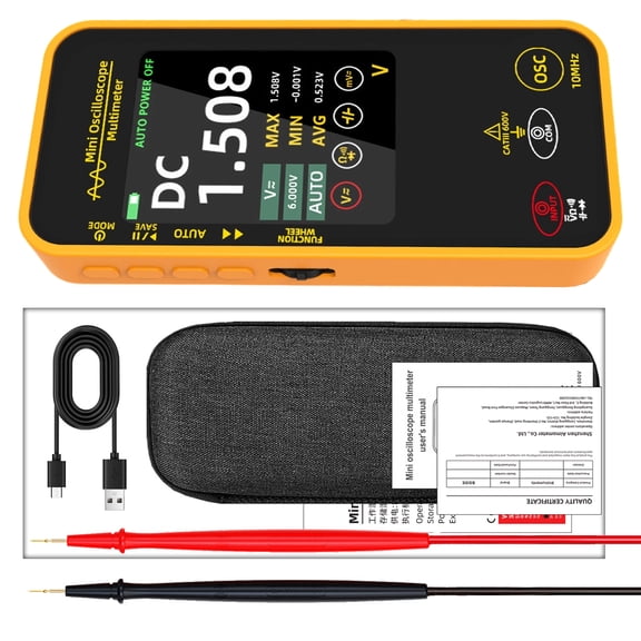 10MHz Single Channel Oscilloscope And 6000 Count Multimeter With Auto Ranging For Electronics Repair Circuit Testing