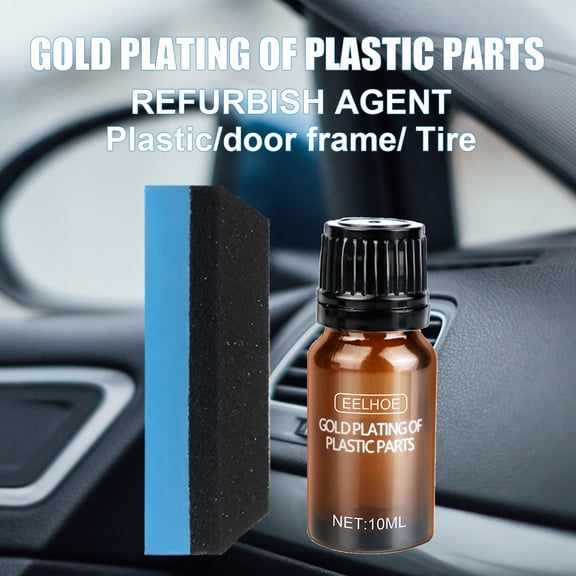 10ML Automotive Interior Plastic Refurbishing Wax, Multipurpose Leather Rubber Gloss Restorer, Stain Removal Crystal Coating Agent, Compact Portable Odorless DIY Maintenance Liquid for Car Interior