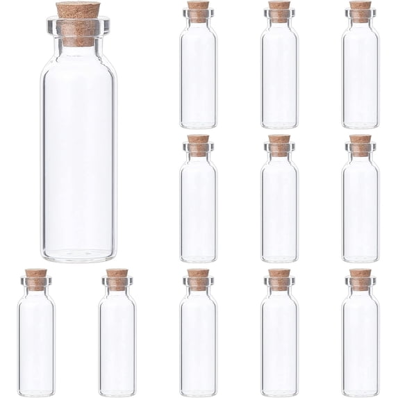 Mini Message Jar 10ML Mini Glass Jars Bottles with Cork Stopper Wish Bottle Message ...