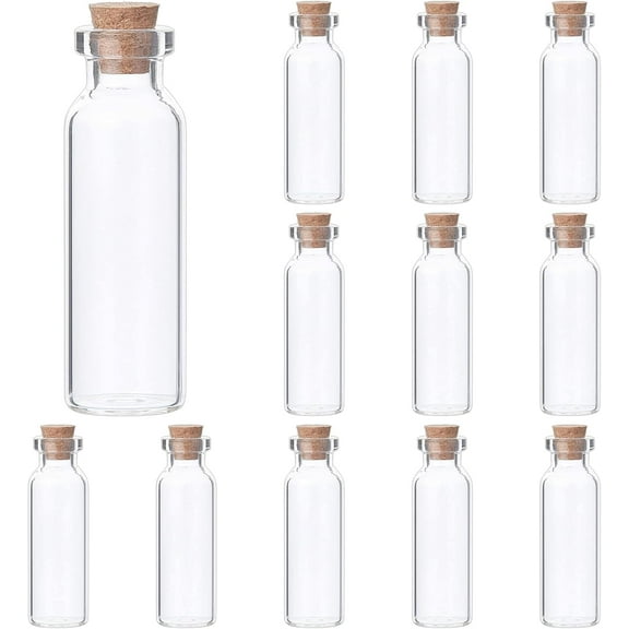 10ML Mini Glass Jars Bottles with Cork Stopper Wish Bottle Message Bottle Spell Jars Mini Bottle