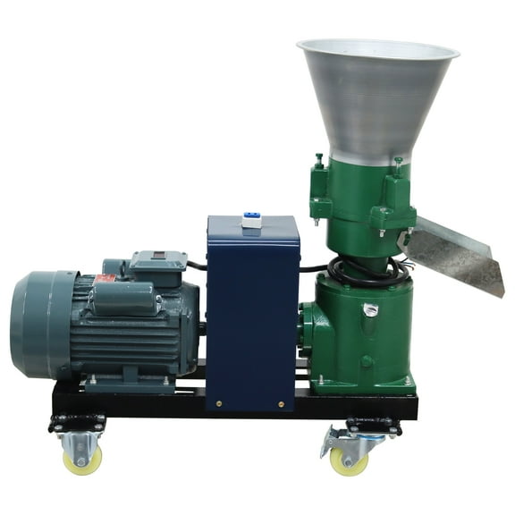 10MM Animal Feed Pellet Mill Machine Feed Granulator Three-head Pressure Roller 220V 4.5kw