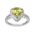 thumbnail image 1 of 6mm Heart Shape Lemon Quartz 925 Sterling Silver Solitaire Women Valentines Day Gifts Ring, 1 of 2