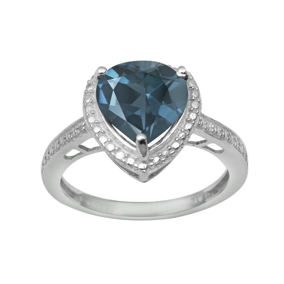 6mm Heart Shape Swiss Blue Topaz 925 Sterling Silver Solitaire Mother's Day Gift Ring