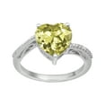 thumbnail image 1 of 5mm Lemon Quartz 925 Sterling Silver Beaded Shank Solitaire Women Valentines Day Gifts Ring, 1 of 2