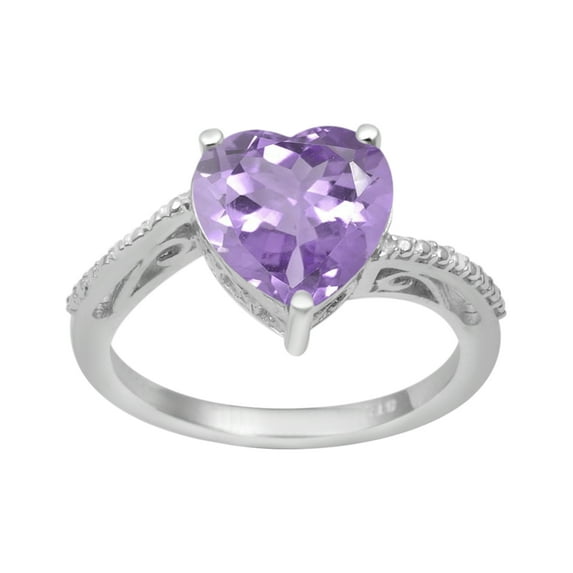 5mm Pink Amethyst 925 Sterling Silver Beaded Shank Solitaire Women Valentines Day Gifts Ring