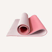 Athletic Works Yoga Mat, 68 in x 24 in, 10 mm TPE, Coral and Peach Lily, with Carry Strap