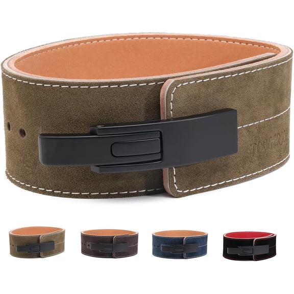 10MM Weight Power Lifting Leather Lever Pro Belt Gym Training Black-Weightlifting Belt for Men and Women – Support Back and Core During Heavy Powerlifting Deadlifts and Squats