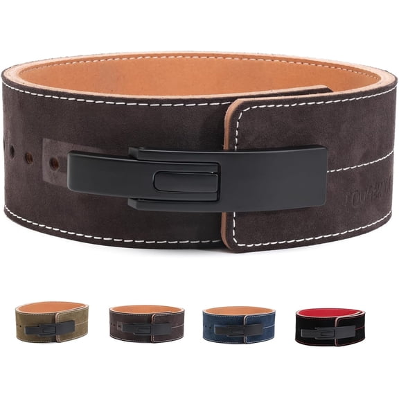 10MM Weight Power Lifting Leather Lever Pro Belt Gym Training Black-Weightlifting Belt for Men and Women – Support Back and Core During Heavy Powerlifting Deadlifts and Squats