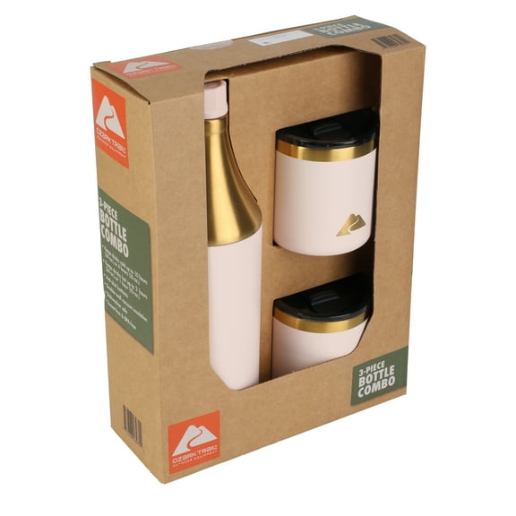 Ozark Trail 10oz Wine Tumbler & 34oz Frosted Peach Wine Bottle Set