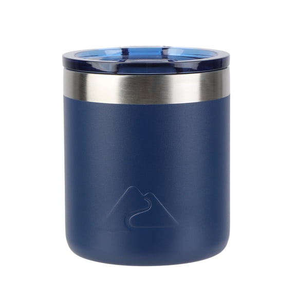 Ozark Trail 10oz Vacuum Insulated Stainless Steel Lowball Cup, Navy Blue