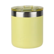 Ozark Trail 10oz Ceramic Lined Stainless Steel Lowball Tumbler with Magnetic Tritan Transparent Slider Lid, Yellow