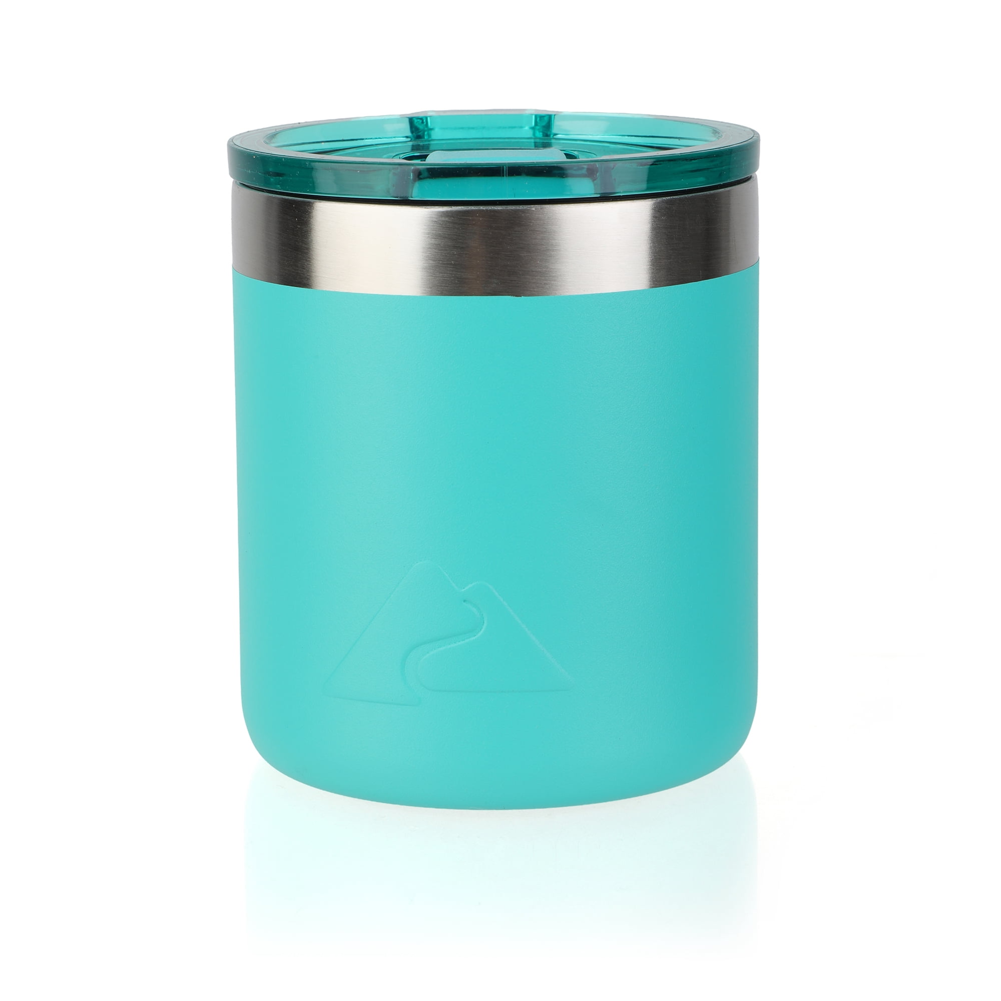 Ozark Trail 10oz Ceramic Lined Stainless Steel Lowball Tumbler with Magnetic Tritan Transparent Slider Lid, Teal