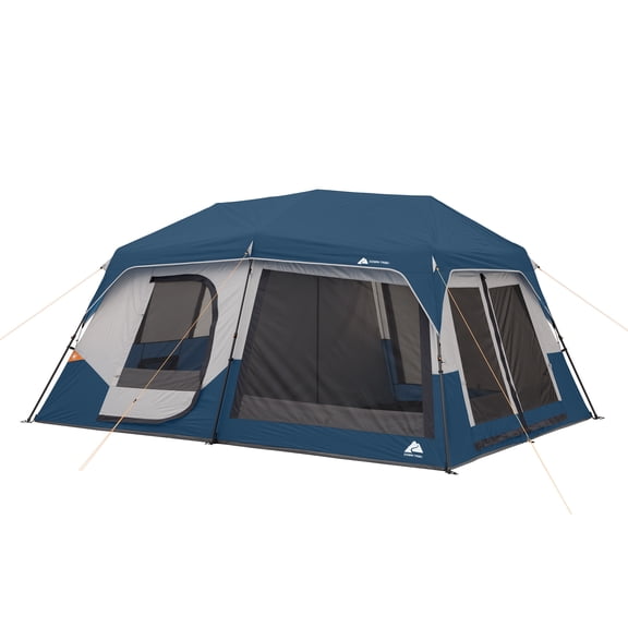 Ozark Trail 10 Person Family Instant Cabin Tent, 14' x 10' x 78", made with recycled materials, blue