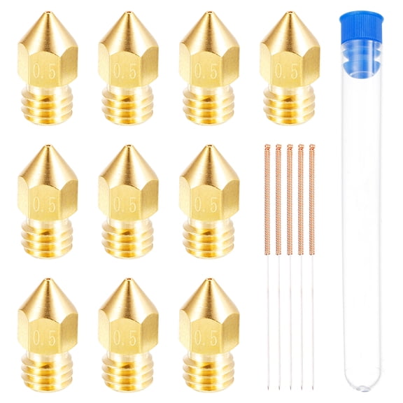 10PACK 0.5mm 3D Printer Extruder Nozzles Head for 1.75mm Extruder Print, Brass