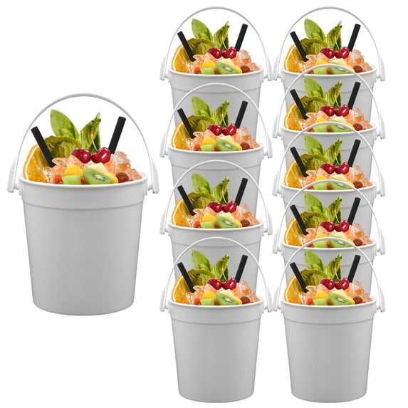 10PACK 32oz Buckets - Reusable Punch Bowls, 1 Liter Ice Bucket, for Party, Beach, Smoothie, Stackable