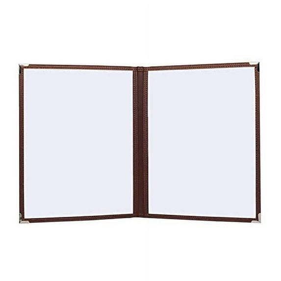 10PACK-8 1/2" x 11" Two Pocket Clear Menu Cover -Burgundy -Has 4 Clear Viewing Windows