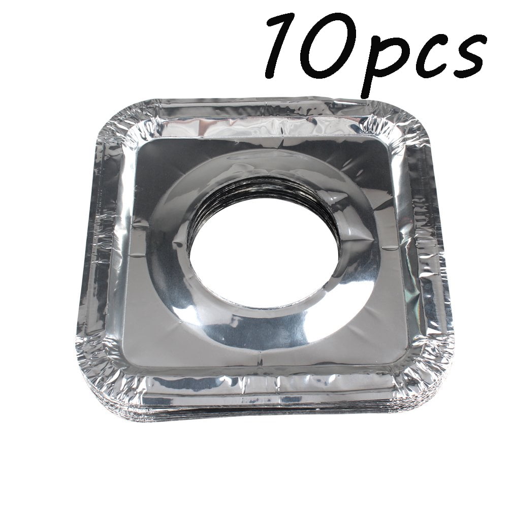 10PACK Aluminum Foil Square Stove Burner Covers Range Protectors Bib