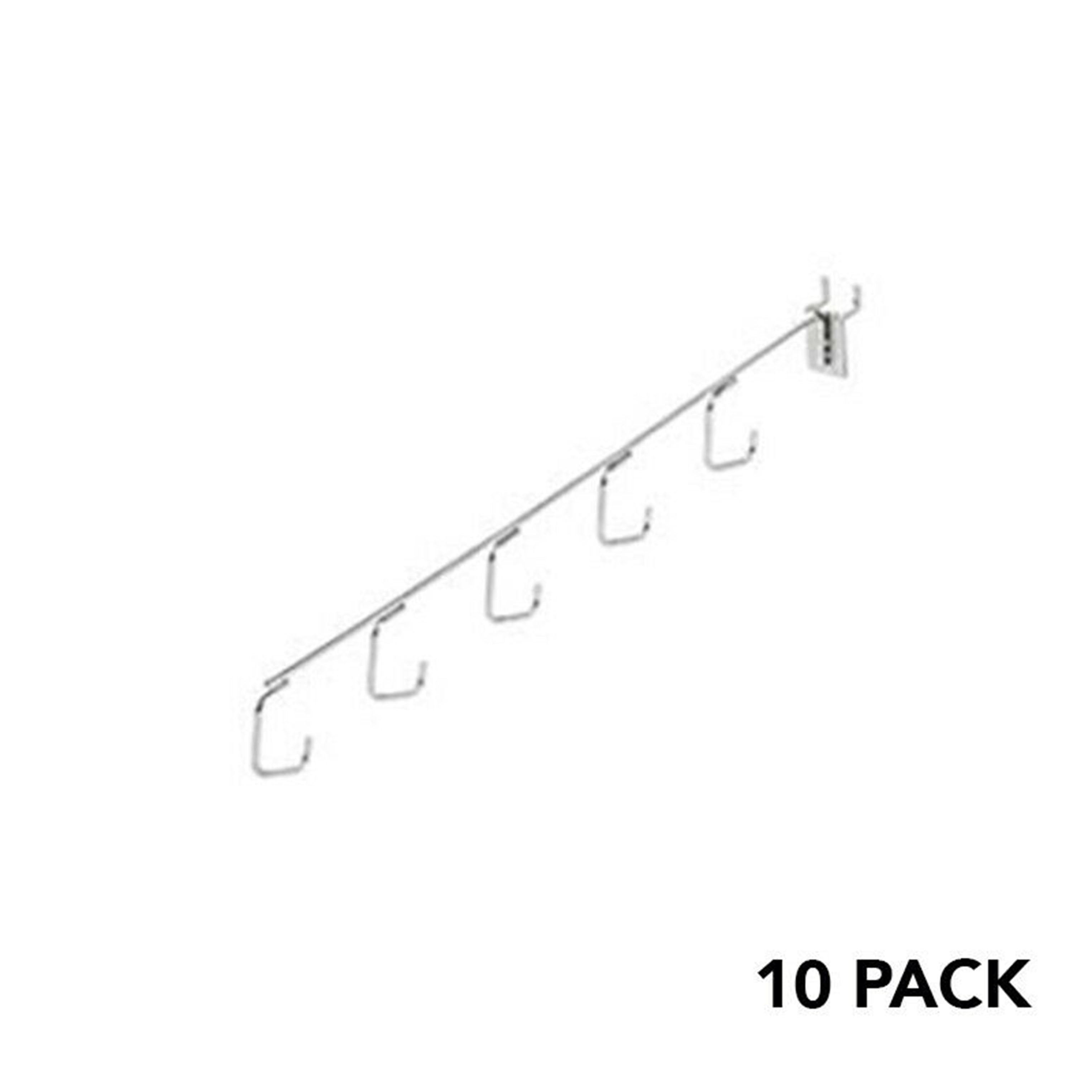 10PACK Chrome Finished 5-J Hook Waterfall Faceouts 12 Inch