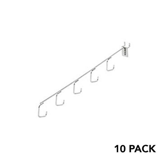 10PACK Chrome Finished 5-J Hook Waterfall Faceouts 12 Inch