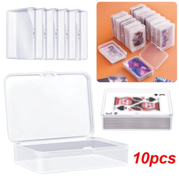 10PACK Playing Card Storage Box, Multi-Purpose Clear Game Playing Cards Storage Container for Collecting Beads, Jewelry, Business Cards