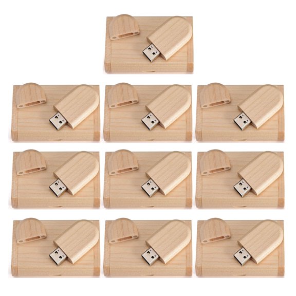 10PACK maple USB flash drive with wooden box gift16GB*10PACK,Maple)
