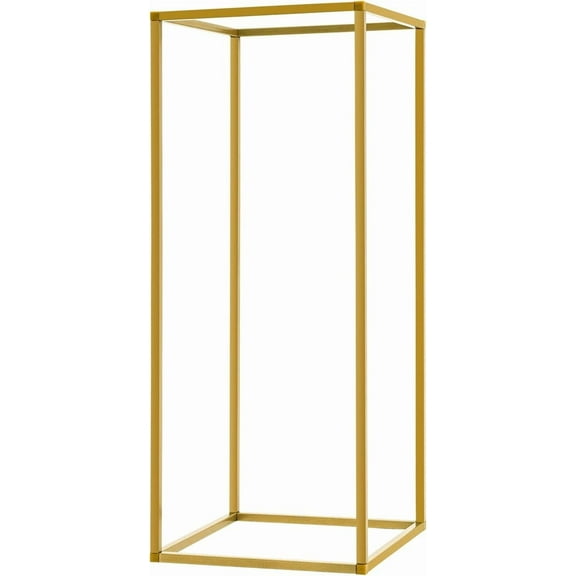 10PC 23.6" Flower Stand for Wedding Metal Cylinder Stands for Party Rectangular Gold Centerpieces Flower Vase Gold Pedestal Columns for Weddings Indoor Outdoor Flower Stand Decoration