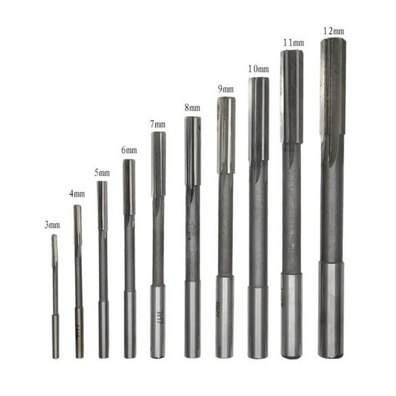 10PC 3-12mm HSS Machine Reamer Set Fit For Metal Steel Aluminum