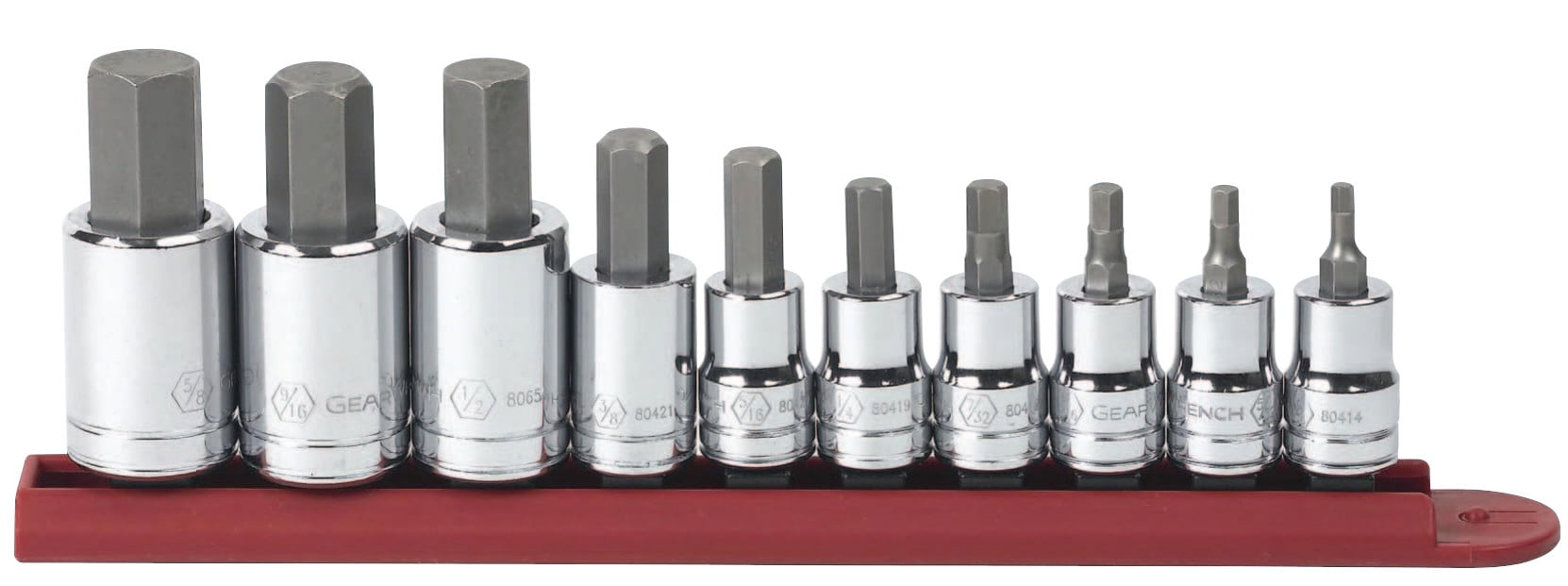 10PC 3/8"& 1/2"DR SAE HEX BIT