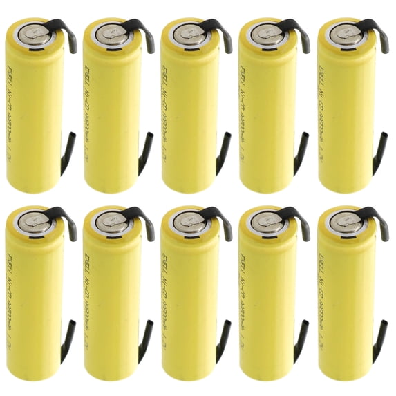 10PC AA 1.2V 800mAh NiCd Rechargeable Assembly Cell Battery with Tabs