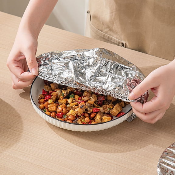 10PC Aluminum Foil Covers Fresh Preservation Case Storage Box For Pantry Storage Silver