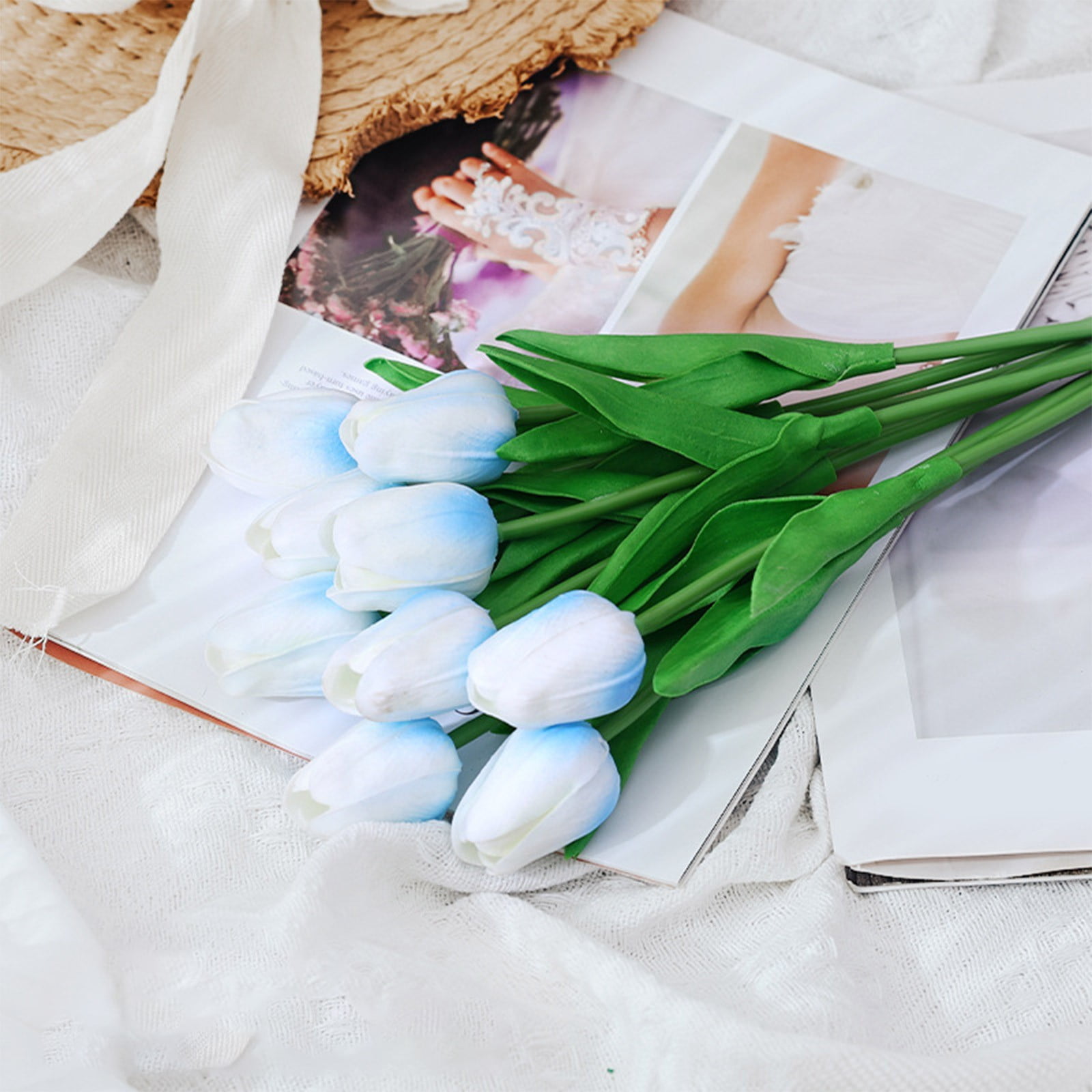 10PC Artificial Fake Flowers Bouquet Floral Wedding Bouquet Party Home