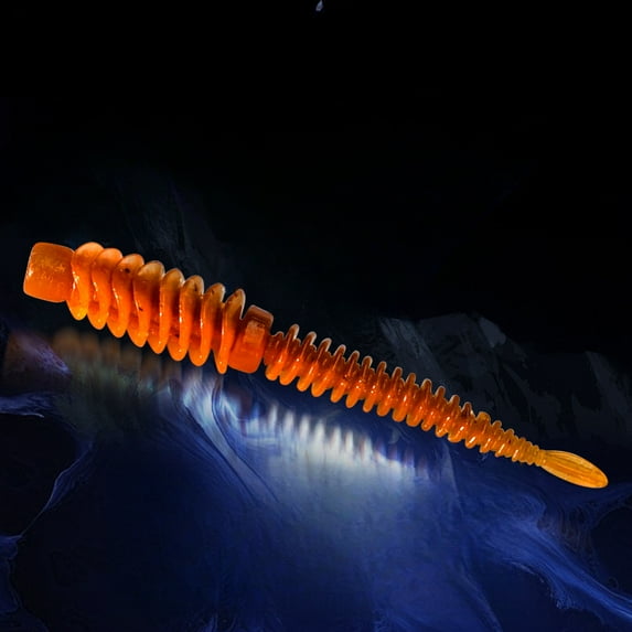 10PC BIQIANWO Fishing Lures Simple Floating Light Dance Worm Needle Tail Soft Black Pit Bass Mandarin Fish Snakehead Soft Drop Shot Drift Loach Imitation Bait