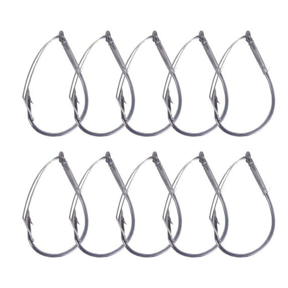 10PC/Box High Carbon Steel Wacky Rig Hooks Weedless Barbed Fishig Wide Gap Hook