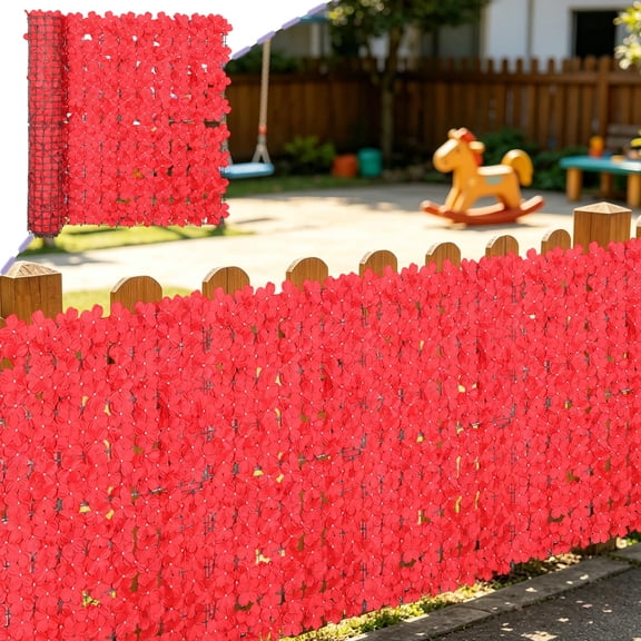 10PC Christmas Artificial Hedge Fence Expandable Leaf Screen Panel Decorative Wall For Balcony