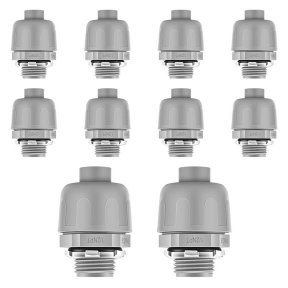 10PC Conduit Connectors NPT NonMetallic PVC Electrical Flexible Conduit Fittings