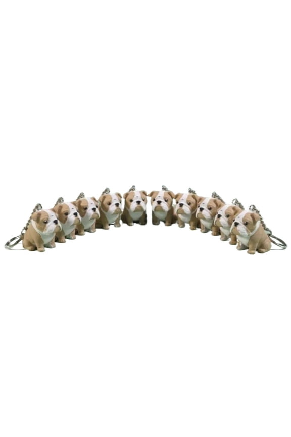 10PC English Bulldog Keychain 3D Printing