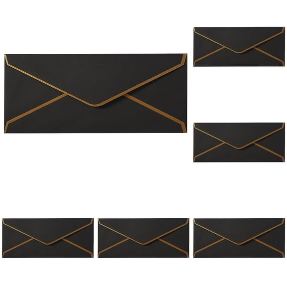 10PC Envelopes with Sticker Business Envelopes Security Envelopes For Check Mailing Black