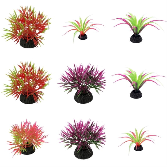 10PC Fish Tank Accessories Aquarium Decorations Small Tank Decor Artificial Plants, Aquarium Decoration Accessories, Artificial Fish Tank Decor for Aquarium