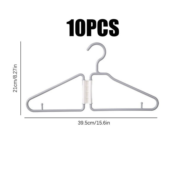 10PC Foldable Hanger - Foldable Coat Laundry Hangers, Portable Folding Clothes Hanger for Travel, Folding Hangers Space Saving