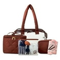 thumbnail image 1 of Walmart Puffy Handle Getaway Travel Bag with Essentials, Clear and Mocha, 10 Piece, 1 of 7
