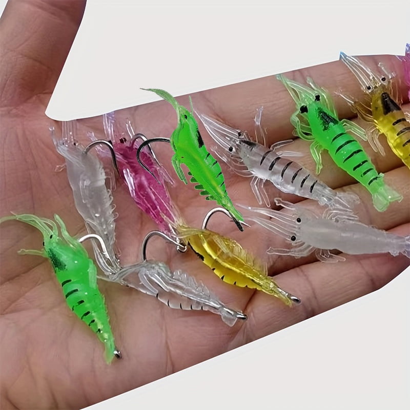 10PC Glow In The Dark Shrimp Fishing Lure: Lightweight & Easy To Use - Perfect For Beginners