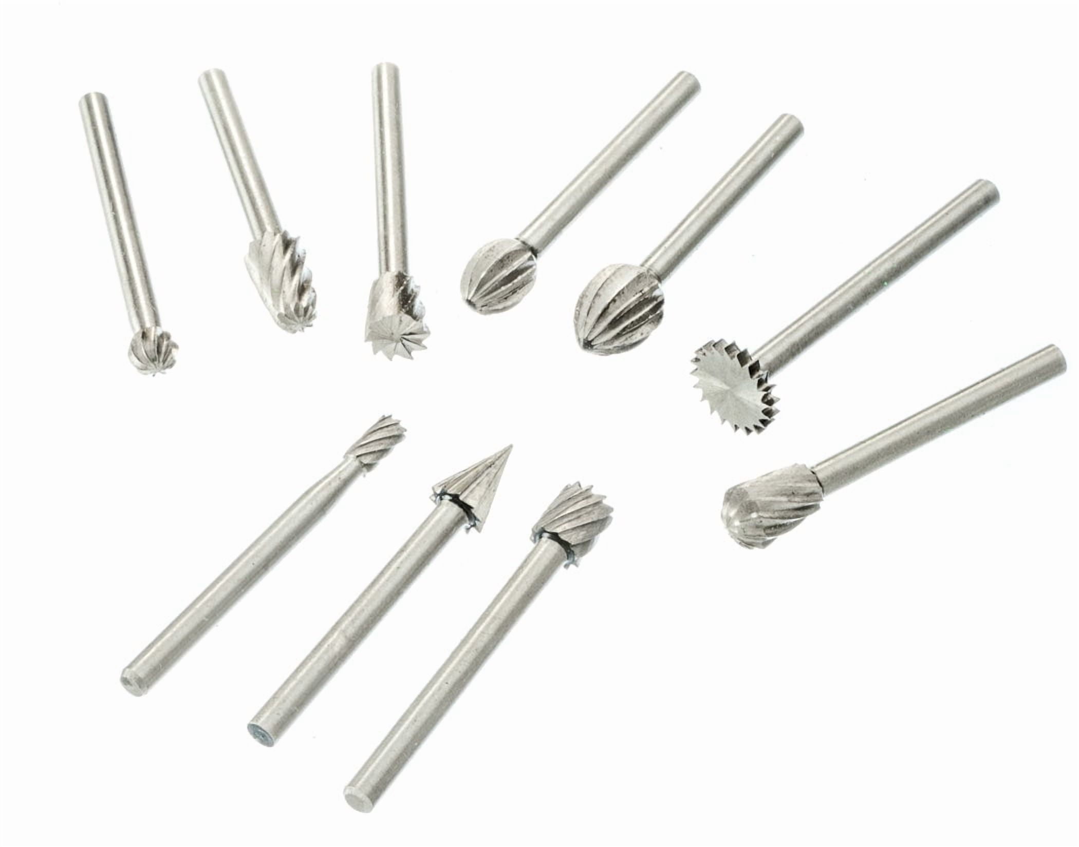 Mini HSS Rotary Burr Cutting Bit Set for Dremel Tool, 10-Piece