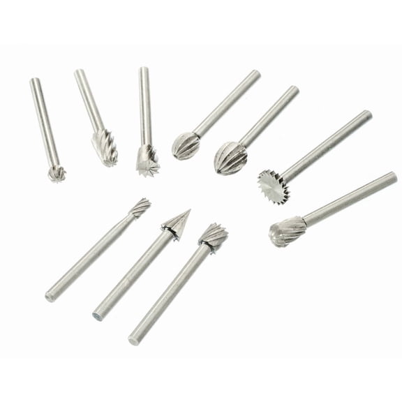 Mini HSS Rotary Burr Cutting Bit Set for Dremel Tool, 10-Piece