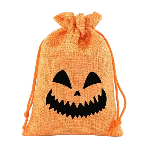 10PC Halloween Burlap Bags Burlap Candy Bags Treat Bags with Drawstrings for Halloween Party Supplies, Drawstring Trick or Treat Burlap Gift Bags,3.9x5.5 Inch