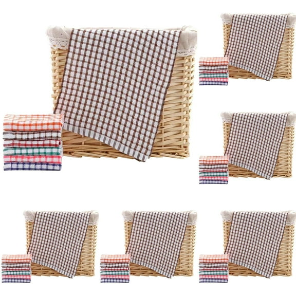10PC Kitchen Dish Rags, Cotton Soft Absorbent Quick Drying Dish Cloths for Kitchen, Washing Dishes, Quick Drying Cleaning Rag(16.5*25.2 inch)