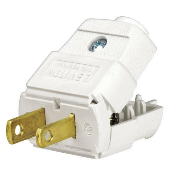 10PC Leviton Leviton 036-00101-2WP Polarized Light Duty 2-Wire Plug, 15Amp, White