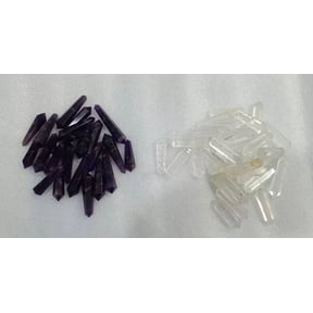 10PC Mini Dream Amethyst & Clear Quartz Double-Point Obelisk Crystal Wand